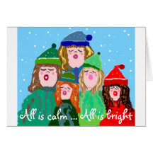Carolers Greeting Cards
