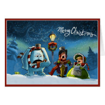 carolers greeting cards