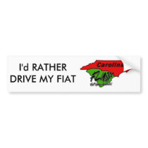 Carolina_FLU_transparent_png, I'd RATHER DRIVE ... Bumper Sticker