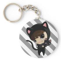 Caroline and Candy the Cats Keychain