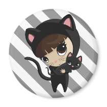 Caroline and Candy the Cats Refrigerator Magnets