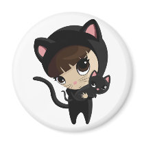 Caroline and Candy the Cats Magnets