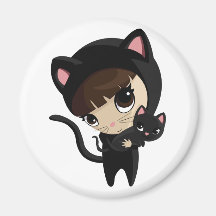 Caroline and Candy the Cats Magnets
