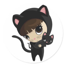 Caroline and Candy the Cats Sticker