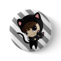 Caroline and Candy the Cats with Stripes Pins