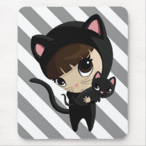 Caroline and Candy the Cats with stripes Mouse Mat