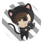 Caroline and Candy the Cats with Stripes Sticker
