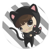 Caroline and Candy the Cats with Stripes Sticker