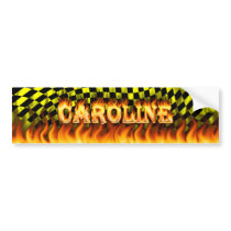 Caroline real fire and flames bumper sticker desig