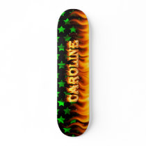 Caroline skateboard fire and flames design