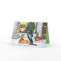 Caroling Dachshunds Christmas Card