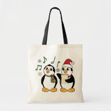 Caroling Penguins in the Snow Tote Bag