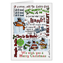 Caroling Snowmen Greeting Cards
