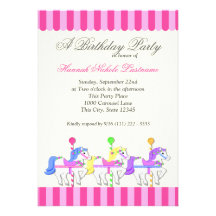 Carousel Birthday Pink Personalized Invitation