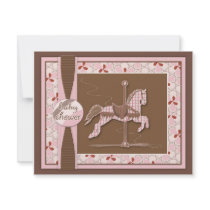 Carousel Horse Baby Girl Shower Invitation