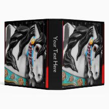 Carousel Horse Black And White Avery Binder