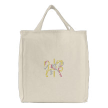 Carousel Horse Embroidered Bags
