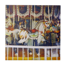 Carousel Horse in Oil Ceramic Tile