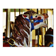 Carousels Horses Rides Amusement Parks Post Card