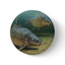 Carp Fishing Two Carp Button