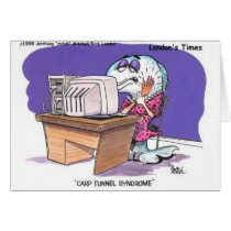 Carp Tunnel Syndrome Funny Cartoon Gifts & Tees Cards