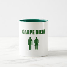 Carpe Diem (green text boy & girl) Coffee Mug