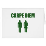 Carpe Diem (green text boy & girl) Greeting Card