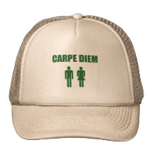 Carpe Diem (green text boy & girl) Mesh Hats