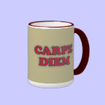 Carpe Diem (seize the day) text design slogan mugs