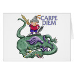 Carpe Diem "Sieze the Day!" Boy Slays Dragon Greeting Card