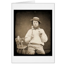 Carpenter with Hammer Daguerreotype 1844 Greeting Card