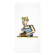 Carpenter Working Photo Card