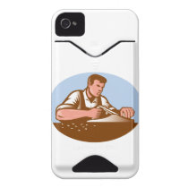 Carpenter Working With Smooth Plane Retro Id Iphone 4 Covers