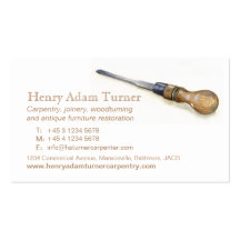 Carpentry carpenter chisel art business card