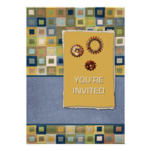 Carpet Tiles and Sprockets 3D Invite