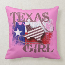 Carreau de fille du Texas Oreiller