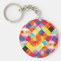 Carrés colorés abstraits porte-clé