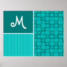 Carrés de turquoise ; Rétro carré Affiches
