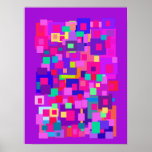 Carrés groupés pourpres posters