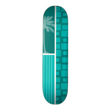 Carrés tropicaux de turquoise skateboard customisable