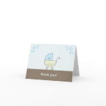 Carriage Baby Shower Thank You - Blue and Green Greeting Cards