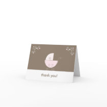 Carriage Baby Shower Thank You - Pink Cards