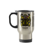 Carroll Family Coat of Arms Travel Mug