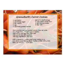 Carrot Cookies Recipe Postcard