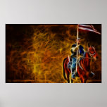 Carrying The Battle Flag - Civil War Poster