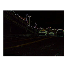 Cars And Black Sky Post Card