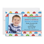 Cars Truck Photo Birthday Party Invitation boy