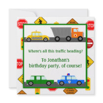 Cars, Trucks and Street Signs Children's Birthday