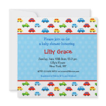 Cars Trucks Boys  Baby Shower Invitations