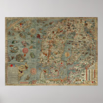 Carta Marina Scandinavia Posters